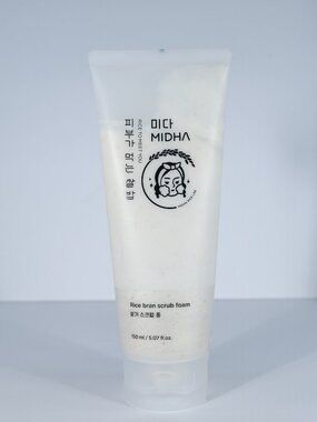 Midha Rice Bran Scrub Foam – Vegan Gentle White Rice Scrub Cleanser